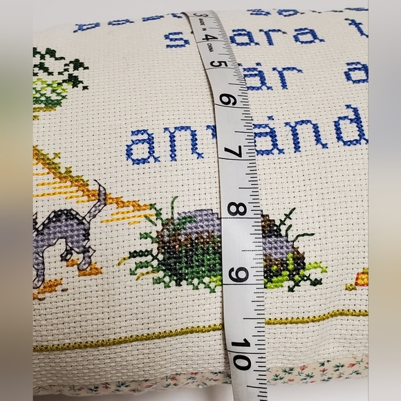 Handmade Cross Stitch Throw Pillow - Picture 12 of 13